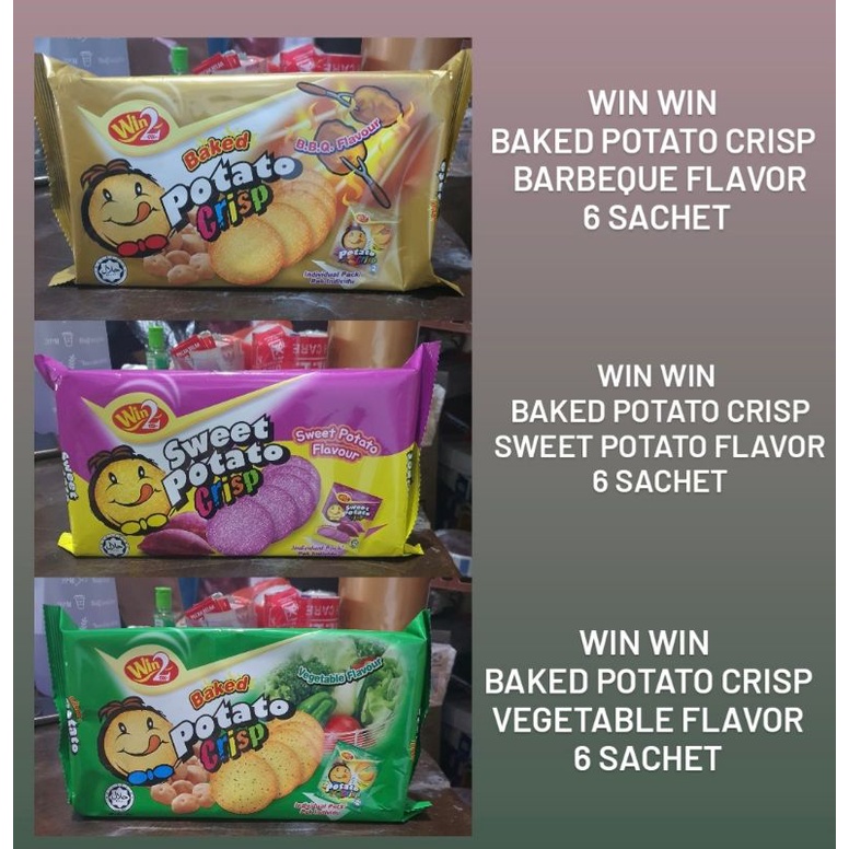 

WIN2 BAKED POTATO CRISP BBQ VEGETABLE SWEET POTATO MALAYSIA HALAL WIN WIN