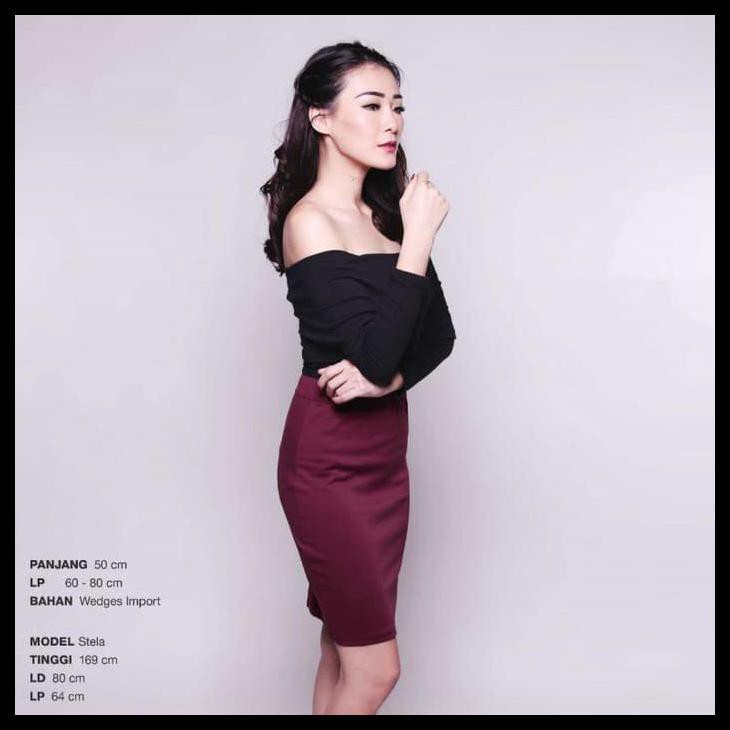 Rok Pensil Rok Span Rok Hitam Rok Kerja Rok Pendek Basic Pencil Skirt