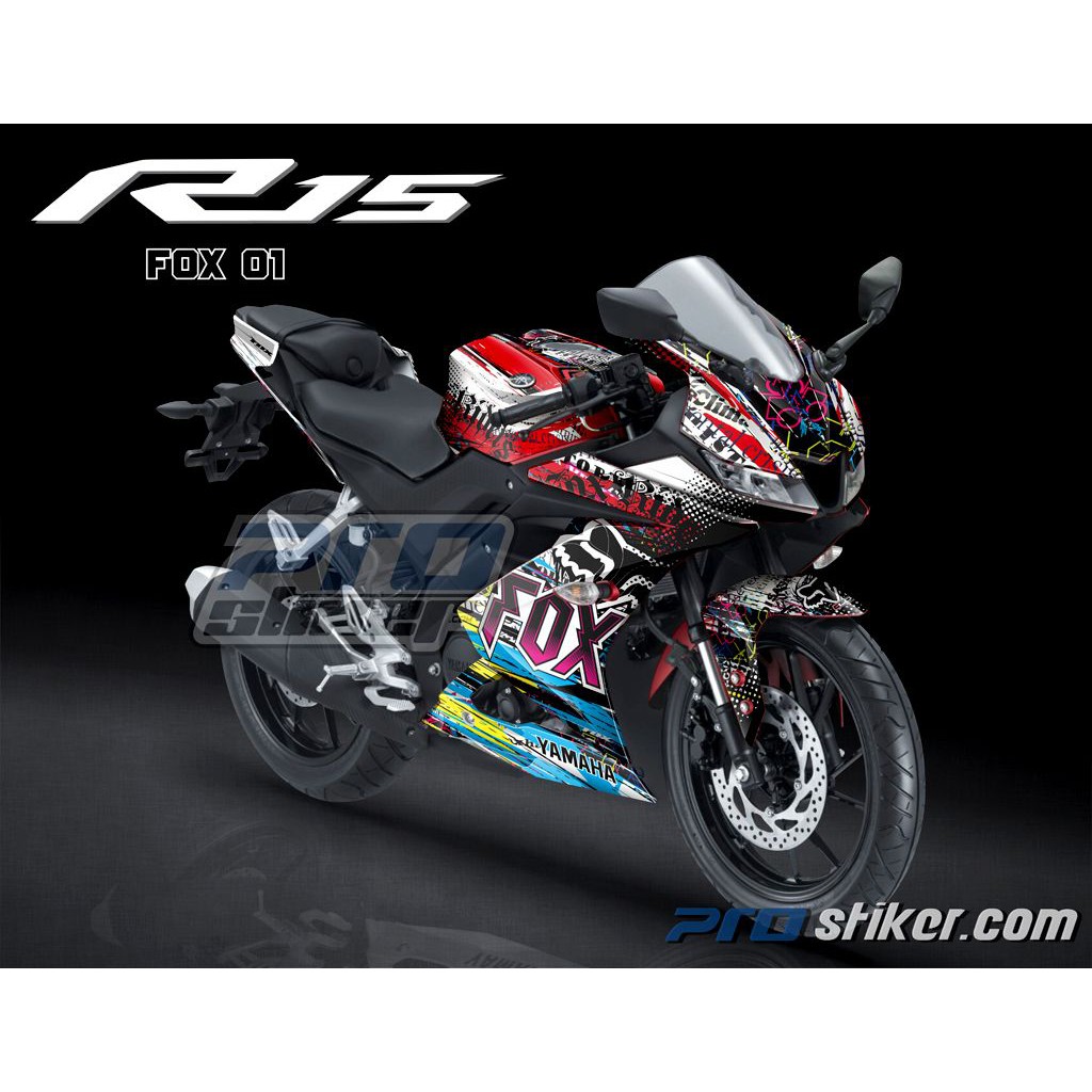 Decal Striping Variasi R15 V3 Desai Fox Grafity Full Body Sticker