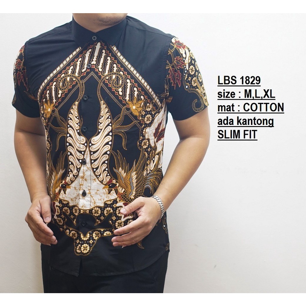 KEMEJA BATIK PRIA SLIM FIT BAJU BATIK PRIA SLIM FIT PREMIUM LBS1829