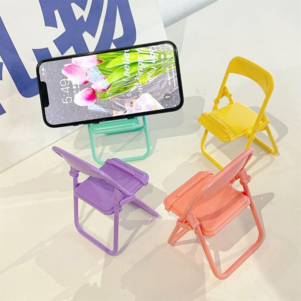 Agustinina Stand Kursi Lipat Kreatif Hadiah Aksesoris Phone Holders Foldable Phone Clip Desktop Chair Stand Meja Phone Holder