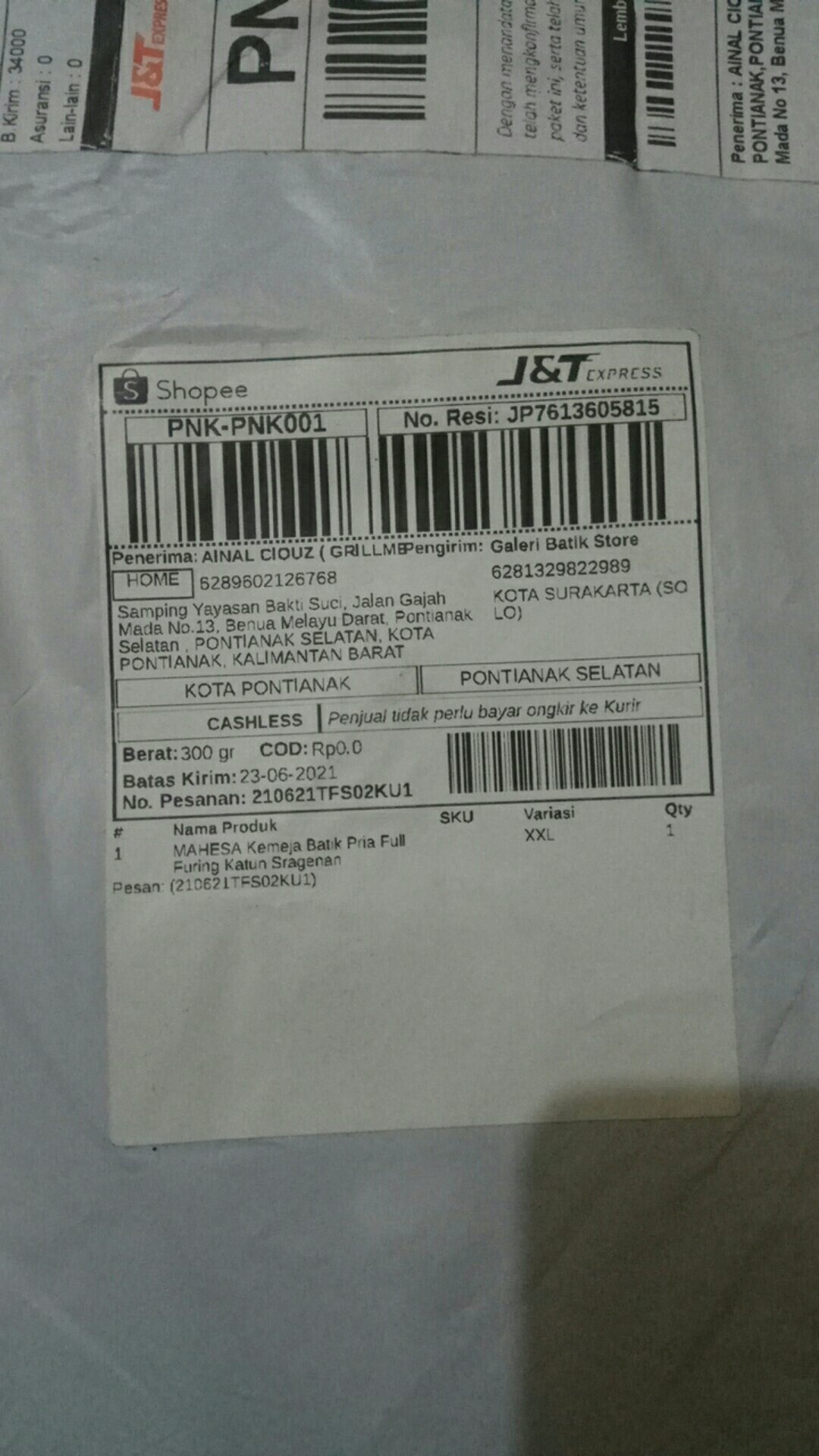 Mahesa Kemeja Batik Pria Full Furing Katun Sragenan