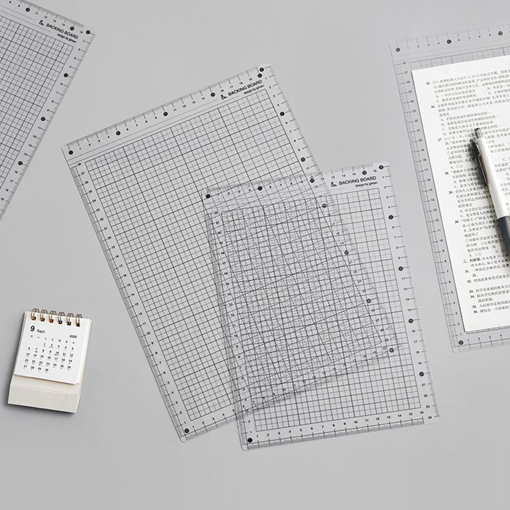 ELEGANT Flat Cutting Mats Waterproof Writing Pad Ruler Board Drafting School Transparent Grid Stationery Reuseable Drawing Clipboard