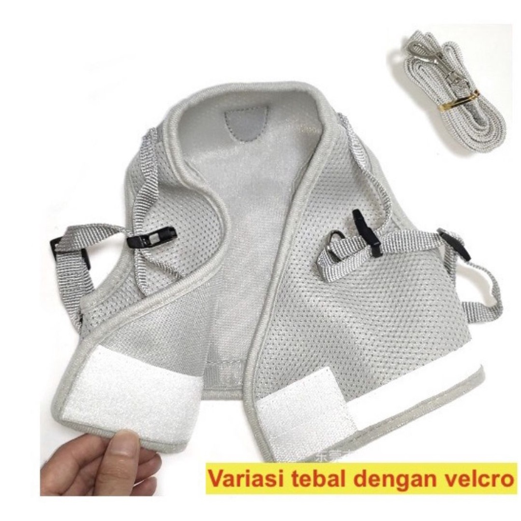 Harness Anjing Tali Tuntun Kucing Hewan Full Body Rompi Medium Leash Breathable FEZONE