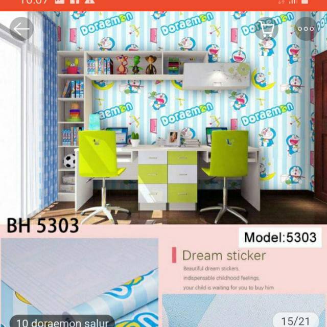 WALLPAPER DINDING MOTIF DORA EMON SALUR