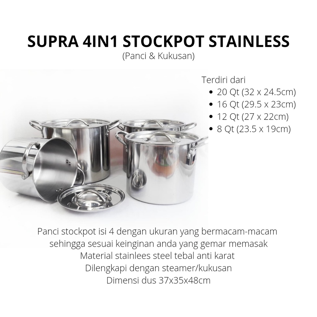 PANCI SUPRA STOCKPOT SUPRA PANCI STOKPOT 4IN1 SUPRA PANCI STEAMER SUPRA PANCI STEAMER