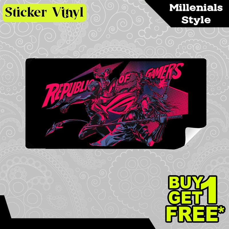 

Stiker Sticker Asus ROG Republic of Gamers Squads Warriors Team Game Esports Aesthetic Bahan Vinyl Satuan Anti Air