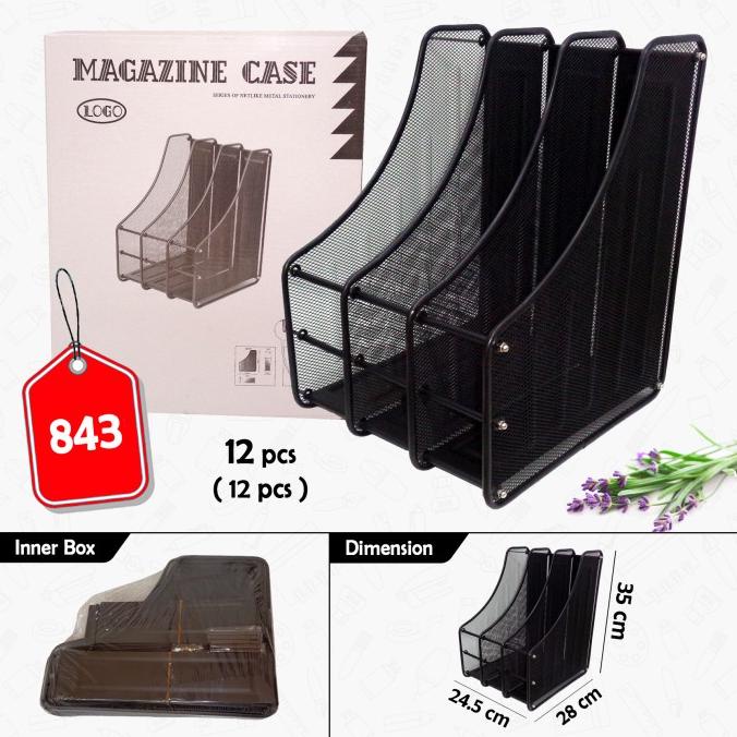 

Box File Besi / Magazine Tray / Tempat Dokumen-Majalah 3 Sekat