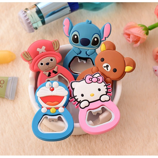 Cute Cartoon Silicone Bottle opener,Stainless Steel Plastic Bottle Opener,refrigerator stickers