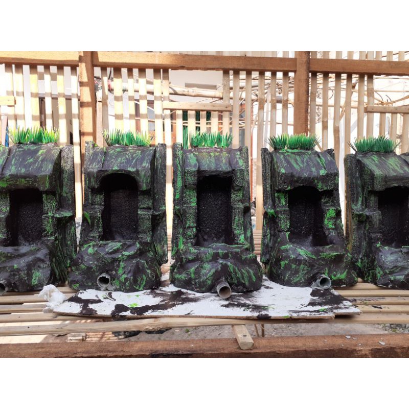 Tebing Air terjun aquascape/ waterfall aquarium @bisa costum@  model ataupun ukuran
