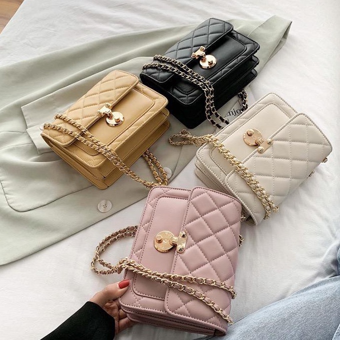 BJ15256 BLACK/PINK/WHITE/YELLOW TAS SLEMPANG TALI RANTAI JINJING TOTEBAG HANDBAG TAS WANITA FASHION IMPORT MODIS ELEGAN TERMURAH TERLARIS TERBARU BAGSTORE JAKARTA TAS BATAM ELJ5256 BQ2997 GT1849 JT2057 LT1935