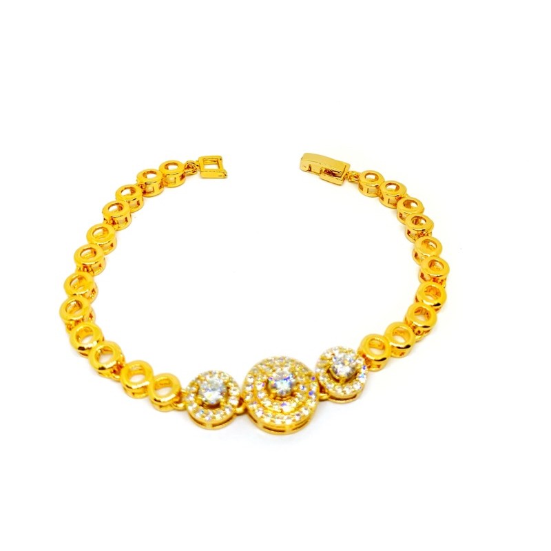 gelang tangan wanita //perhiasan lapis emas //gelang permata//gelang