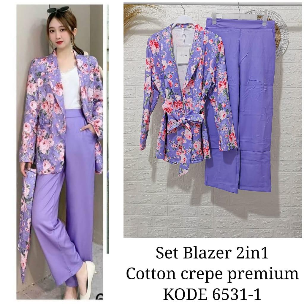 Setelan blazer Zara flower