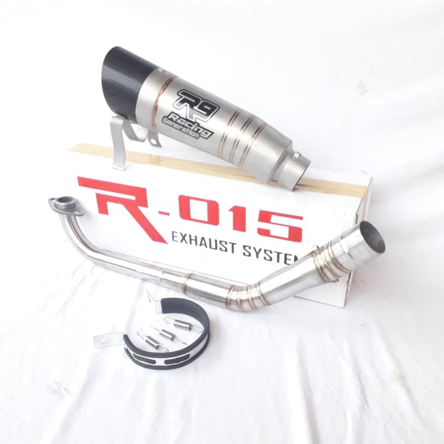 Knalpot R9 H2 Titanium SB Full Set PCX - AEROX - VARIO - X MAX - N Max