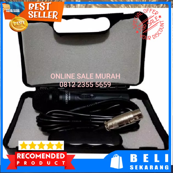 G117 Kenwood Mic kabel Microphone cable karaoke vocal audio sound mik pengeras suara pro profesional vokal mikrophone dynamic aux  Bahan dari besi Langsung nyala. Gk pake baterai suara mantap, yg paling penting tidak perlu teriak kenceng ngomong aja sudah