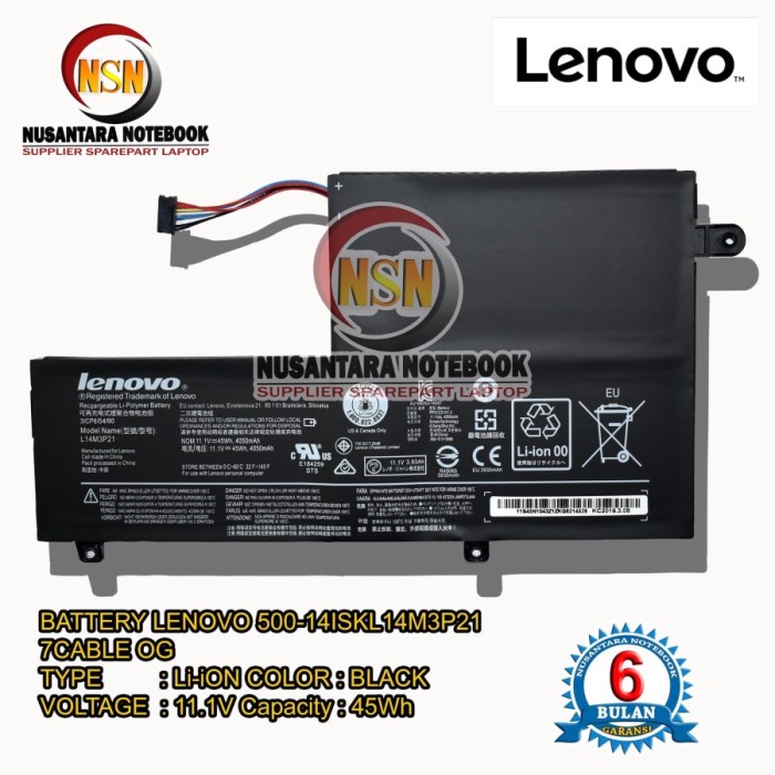 Baterai Lenovo FLEX 3 FLEX 4 500-14IBD 500-14ISK L14M3P21/L15L ORI