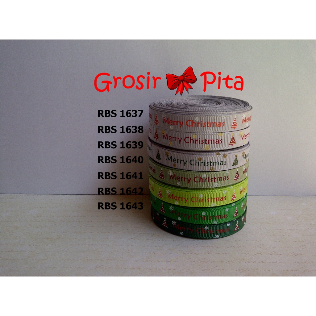 

(25 yard) Pita Grosgrain Motif Natal RBS 1637,1638,1639,1640,1641,1642,1643 | Pita Christmas | Toko Bahan Craft | Grosir Pita