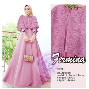 TERLARIS JUMBO XXL-XXXL | OLIVIA SYARI - GAUN PESTA - CAPE BRUKAT - DRESS BRUKAT TT2