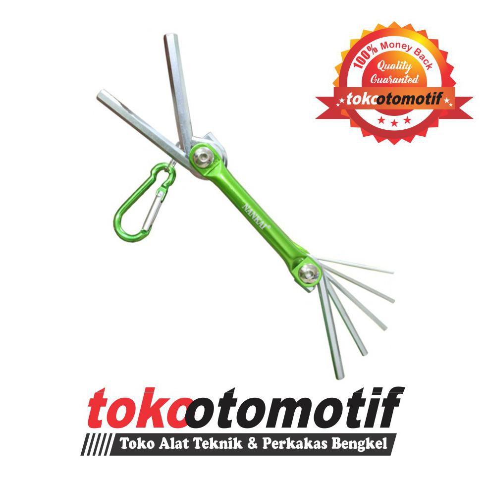 Kunci L Set Ballpoint Pendek 7 pcs 1.5-6 mm NANKAI / Kunci L Lipat Hexagon Original