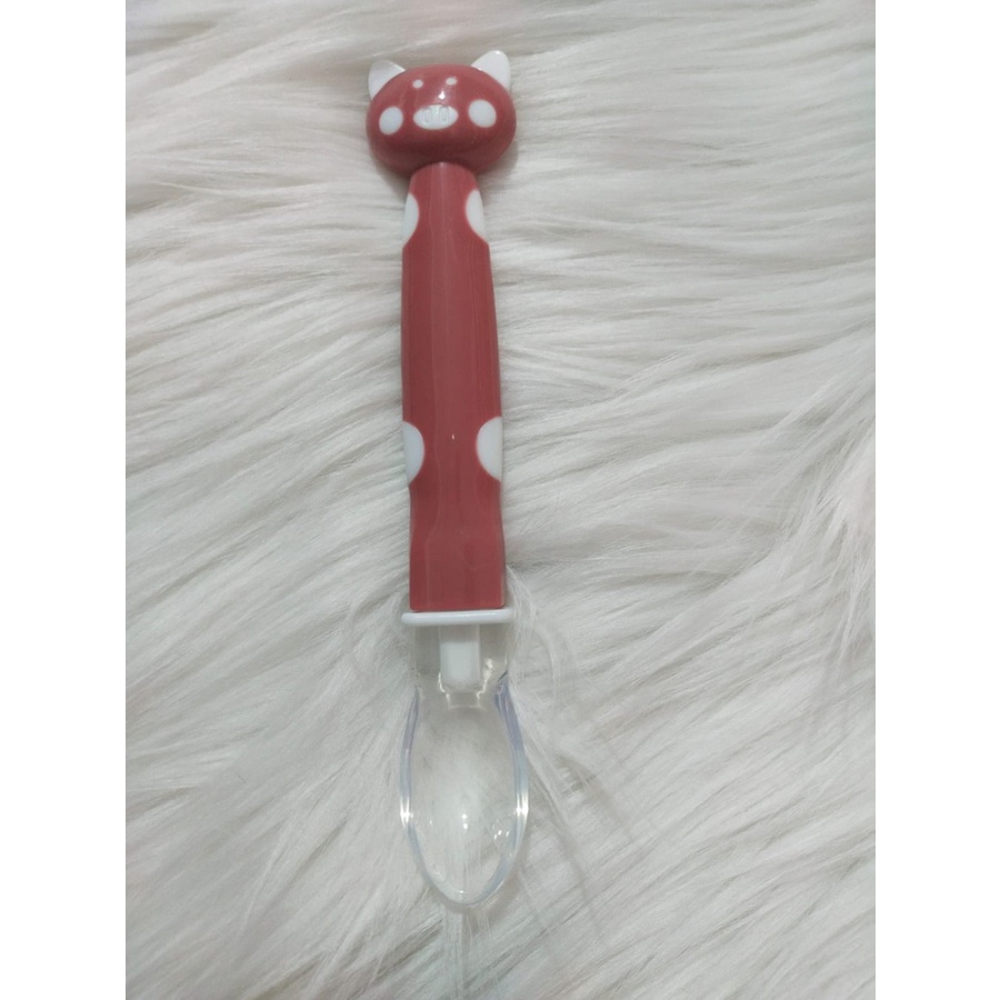 SENDOK MAKAN BAYI SILICONE TAHAN PANAS - SENDOK BAYI KARTUN LUCU BABY SAFETY SPOON - BC