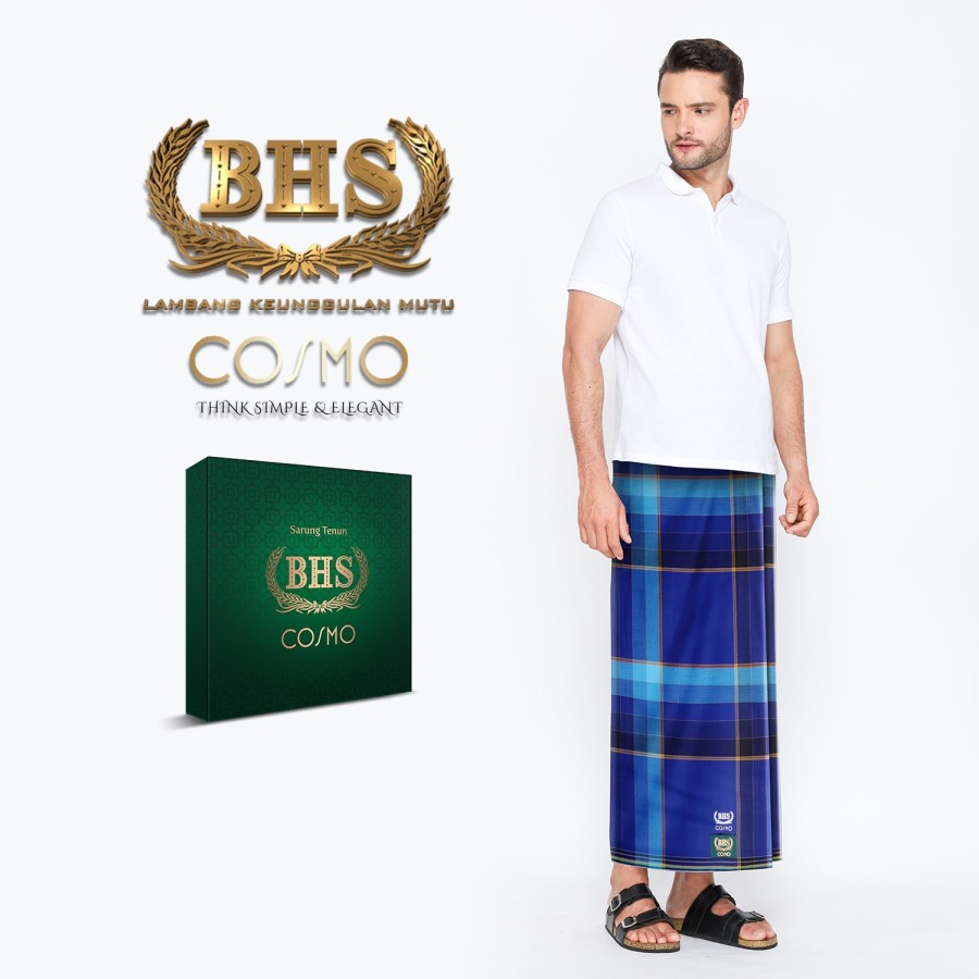 SARUNG BHS Cosmo Kombinasi Warna Biru Dongker