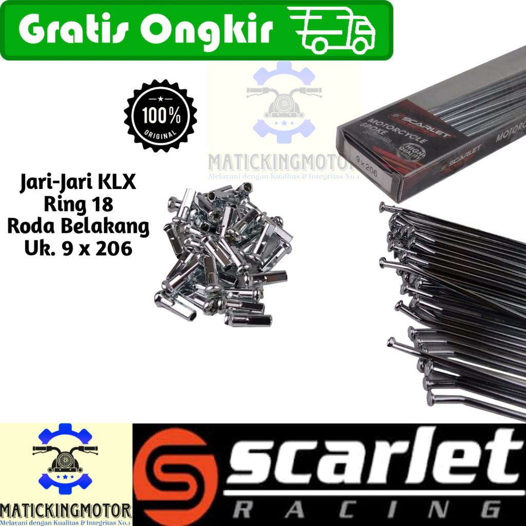 Jari jari motor bukan TDR ring 17 sd 21  KLX - Scarlet Hitam Stainless