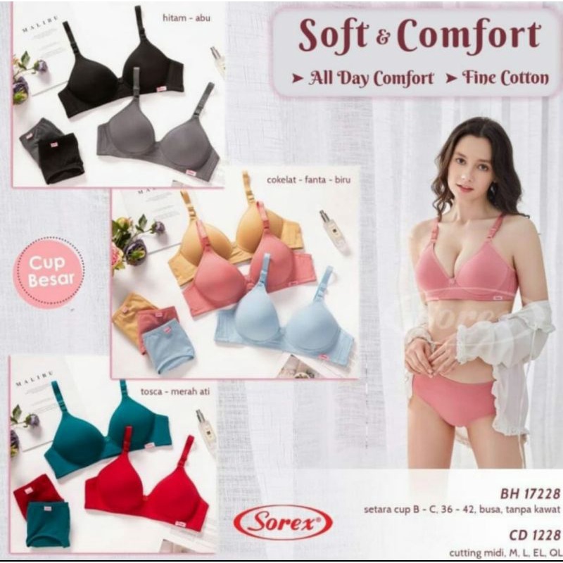 Bra bh set Sorex Cup Besar 17228 (Bra + CD )