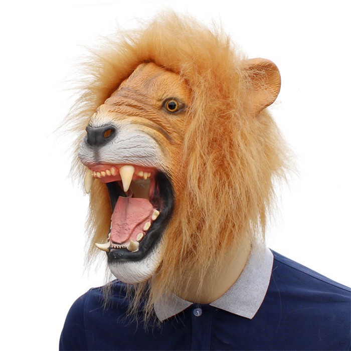 TOL-23 topeng latex karet lion singa animal head mainan prank