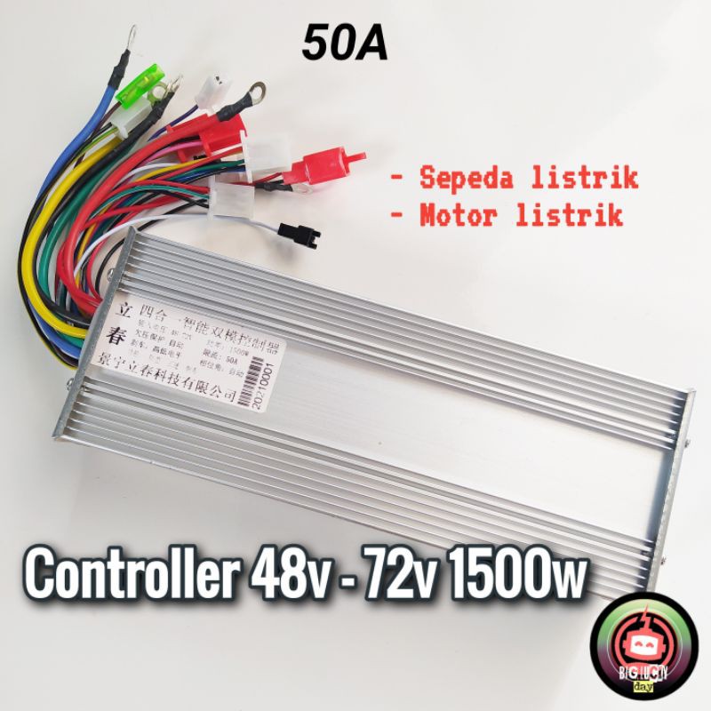 controller 48v 60v 64v 72v 1500w 50A kontroler sepeda listrik motor listrik molis sparepart