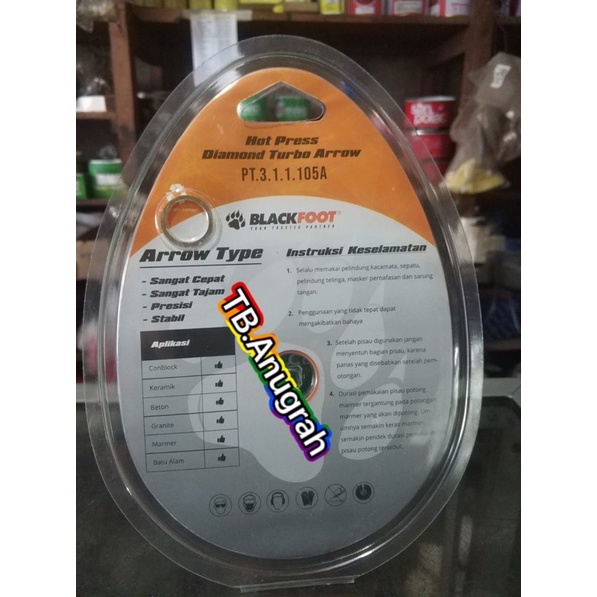 Mata potong keramik / granite 4&quot; Turbo Blackfoot 105A super tipis,ketebalan hanya 1,2mm