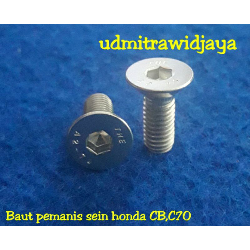 Baut L stainless pemanis manisan sein honda CB C70 1PCS baut manisan reting riting sen CB baut 10an