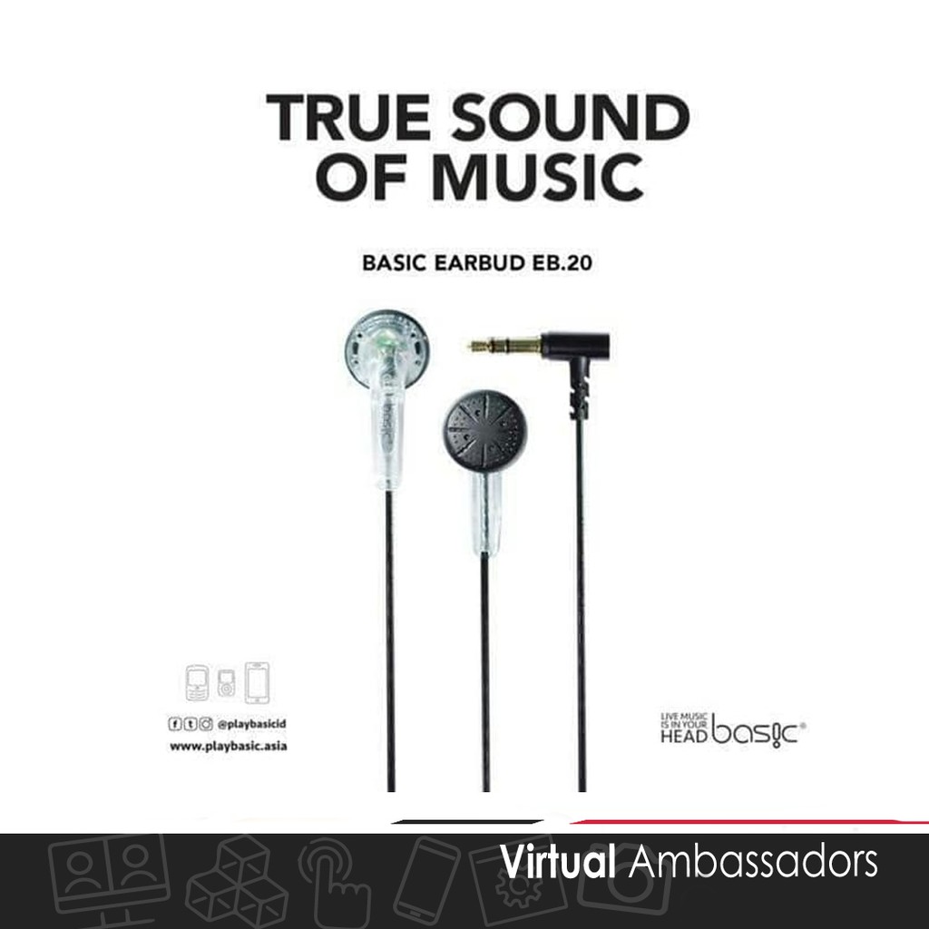 Basic EB20 EB.20 Earbud Earphone mirip Vemonk v1 Henset Headset