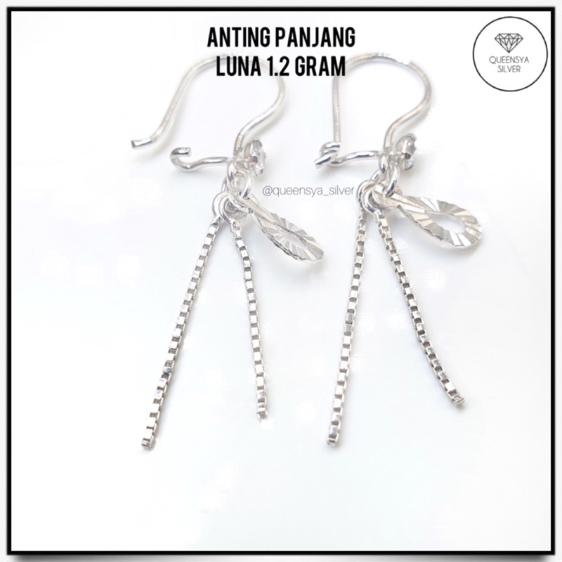 Anting Perak Korea Desi Model Panjang Wanita Asli Silver 925 Lapis Mas Putih Aksesoris Fashion Korea