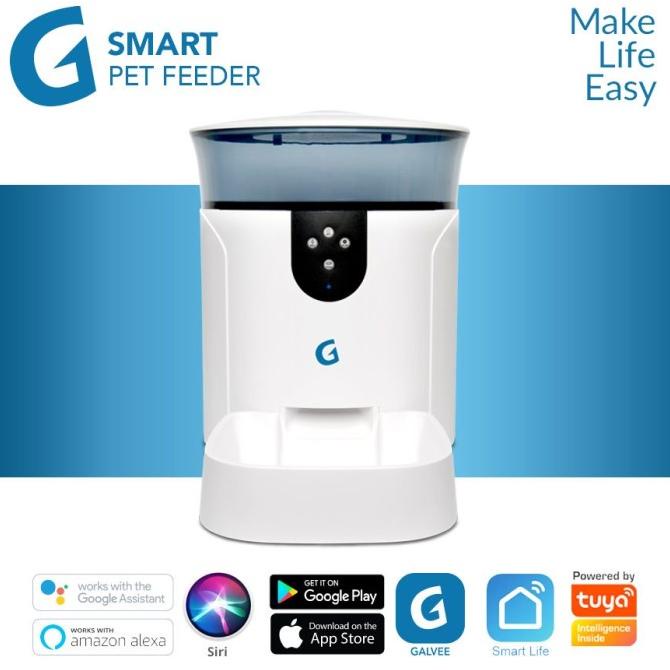 Galvee Smart Wifi Pet Feeder with Audio / Dispenser Makanan Otomatis