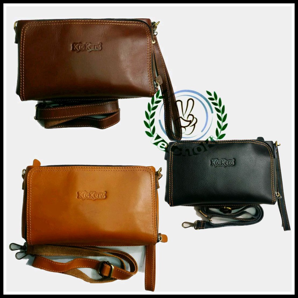 Dompet Tas Selempang Handbag Kulit Sapi Asli - Kickers Montblanc BIJ478