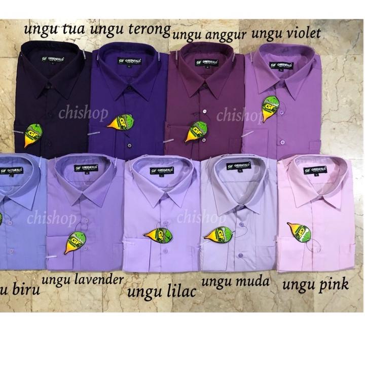✴ KEMEJA PRIA GREENFALO-KEMEJA POLOS LENGAN PANJANG PRIA WARNA UNGU / UNGU MUDA / UNGU LAVENDER / UN