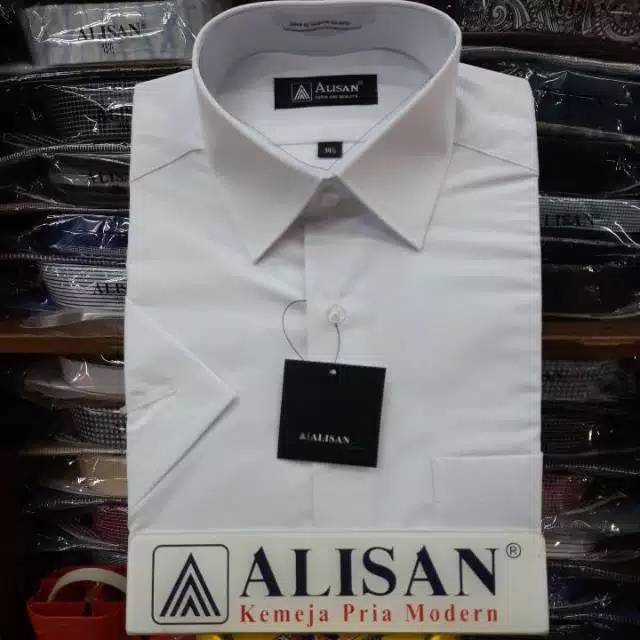 Kemeja Putih Alisan Lengan Pendek