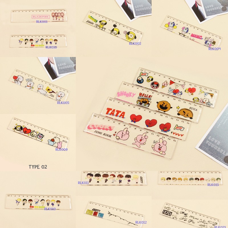 

KPOP Ruler / Penggaris Blackpink BT21 BTS EXO GOT7 Wanna One
