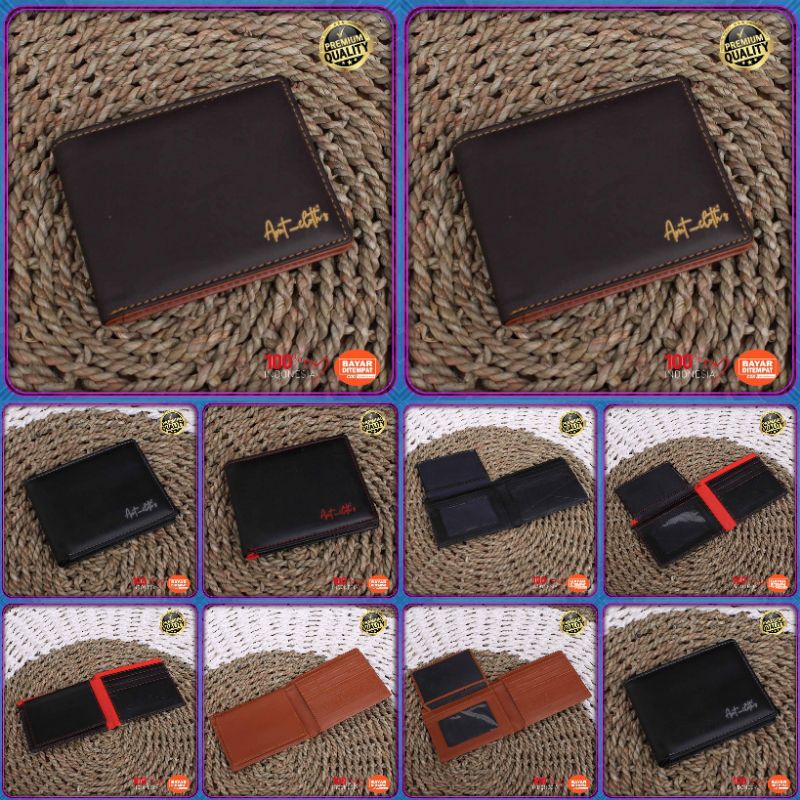 Dompet pria murah, Dompet pendek lipat pria kulit sintetis halus lembut kuat awet.