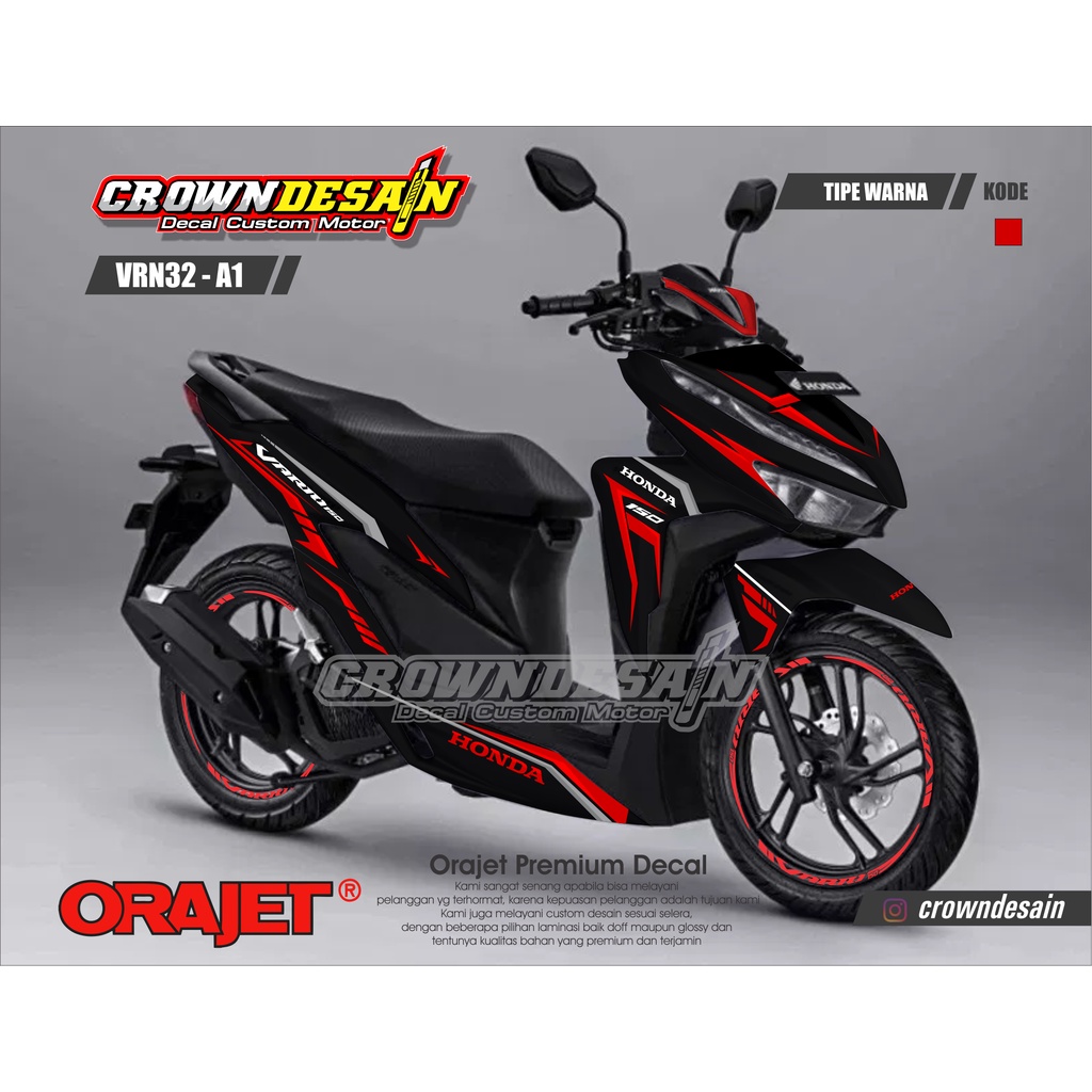 Jual Sticker Decal Vario New 150 125 SIMPLESTYLE Sticker Motor Vario Merah Kombinasi Fullbody Sticker Vario Kode VRN Indonesia Shopee Indonesia