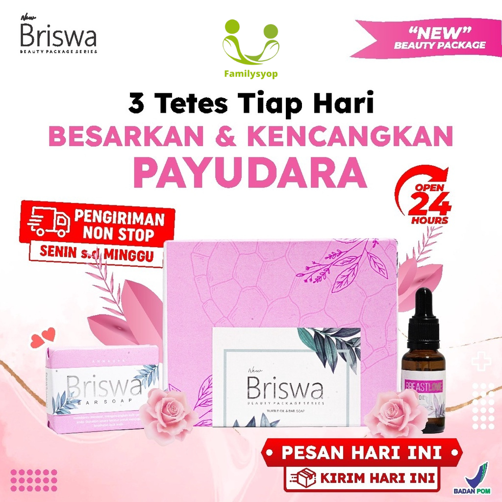 New Briswa - Beauty Package Minyak Bulus &amp; Sabun Argan &amp; Rose Essential Oil Pembesar Payudara Bokong Cerahkan Wajah Hilangkan Bekas Jerawat Flek Hitam