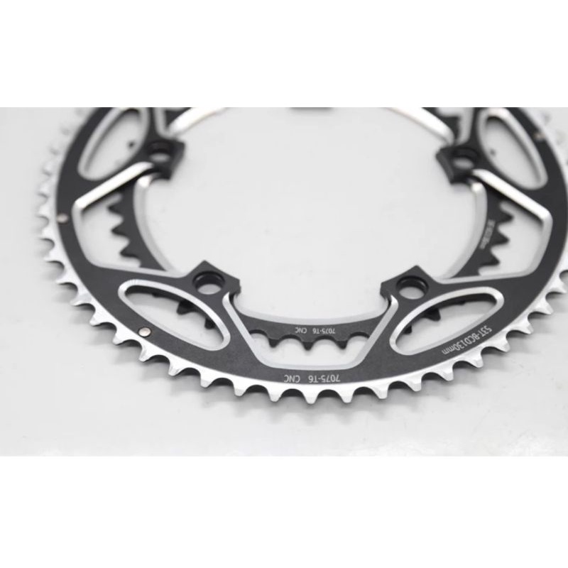 Sepasang Chainring Sepeda 53T 39T Alloy Bcd 130 mm . Chain Ring 53 39 T Bcd 130mm Material Alumunium Compatible 9 10 11 Speed Bisa Roadbike Sepeda lipat Seli dll