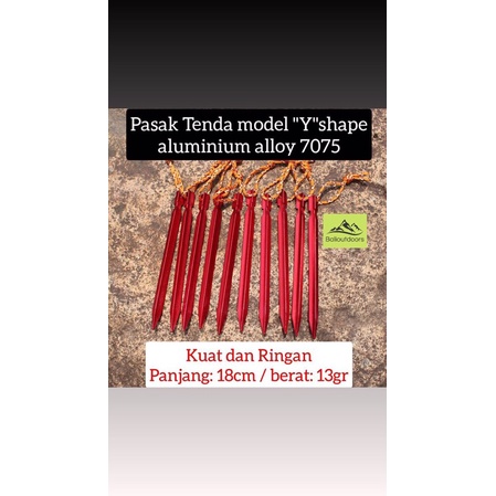 Pasak tenda Y aluminium alloy - pasak alloy Y