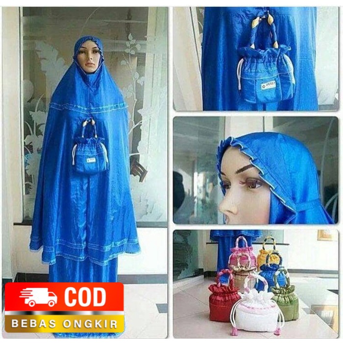 Promo Mukena Terbaru Parasut Jumbo Loufie Pita Adem Bonus Tas Cantik - Putih