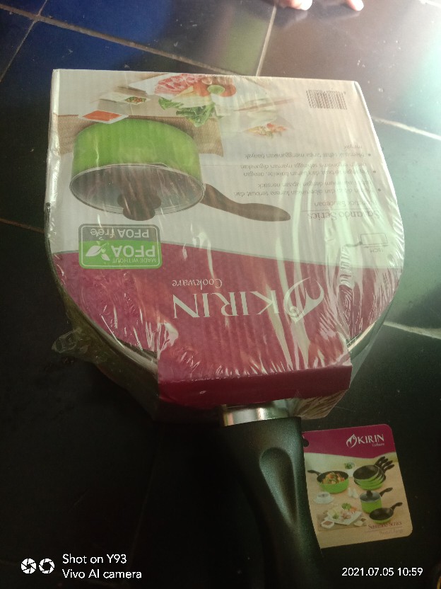 Kirin Saucepan 18cm Panci Susu + Tutup Kaca Sasando Series Hijau