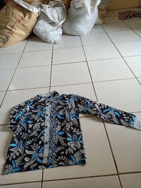 Batik Couple Keluarga Sania Ruffle Ori Ndoro Jowi Dnt Blarak Biru