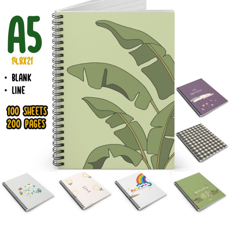 

Spiral Bound Notebook A5 100 Lembar