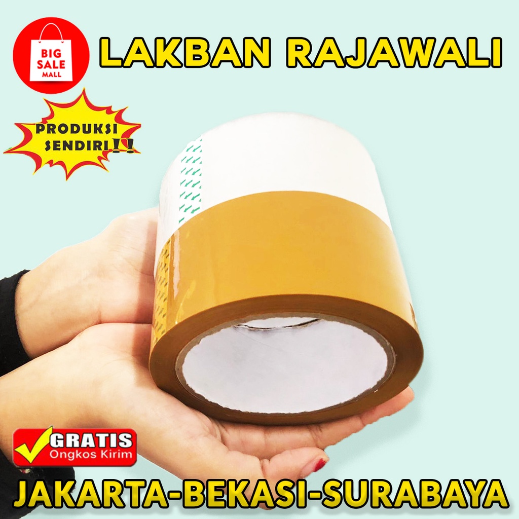 Lakban bening &amp; coklat, lakban packing 45mm.48mm 80 yard,90 yard,100 yard full meter.