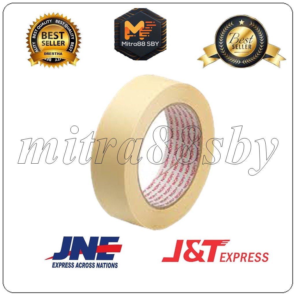 

Mitra88sby Isolasi masking tape isolasi kertas 15mm 24mm 48mm PER 10 Pcs
