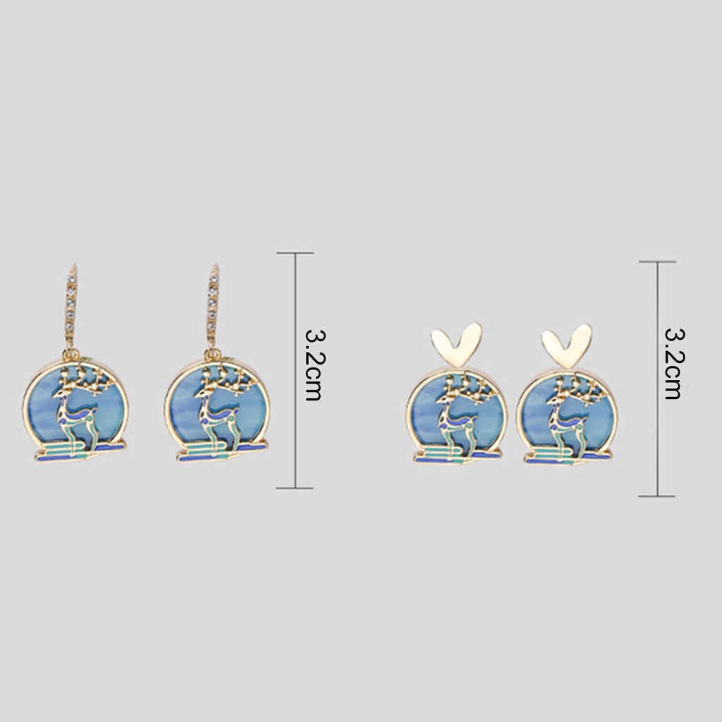 Hu Hu Hu Hu Hu Alat Bantu Pasang Kacamata♡ 1 Pasang Anting Kait Bahan Metal Motif Ikan Gaya China Untuk Wanita